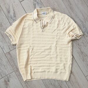 Cream Polo Sweater Shirt